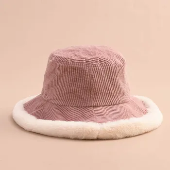 MAXSITI U Rudenį ir žiemą kepurės Derliaus velvetas Sujungimas pliušinis kibirą skrybėlės