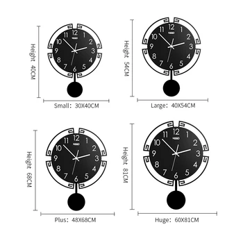 MEISD Kokybės Didelio Laikrodžio Sieniniai Laikrodžiai Modernus Dizainas Akrilo Namų Dekoro Juoda Kvarcas Laikrodžio Švytuoklės Horloge Silent Nemokamas Pristatymas