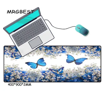 MRG 2020 Naujas Light Blue Butterfly Žaidėjo Žaidimas, Trinkelėmis Xxl Mousemat Anime Profesionalus Kompiuterių Klaviatūros Stalas Mat Kilimėlis