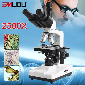 MUOU prekių Geriausi pardavimas ,Aukščiausios kokybės,40x-2500X Trinokulinis USB Biologinį mikroskopą ,už laboratorijos, Ligoninės , reasearching Naudoti