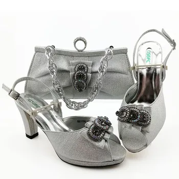 Madingas Afrikos batai ir Pagalvių Rinkinys, Sidabro Spalvos italijos Batai su Atitikimo Maišus Vestuves