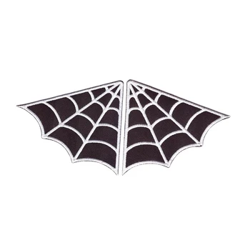 Madingas INTERNETO spiderweb 2 apykaklės goth punk B/W geležies-ant pleistro aplikacijos