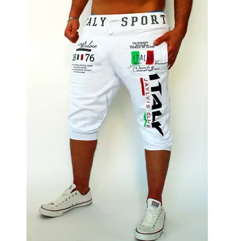 Mados 2020 m. Vasarą nešioti capri Italija skaitmeninis spausdinimas Veikia Sporto SALĖ, Hip-Hop Fitneso berniukai Elastinga juosmens kelnes vyrų sweatpants
