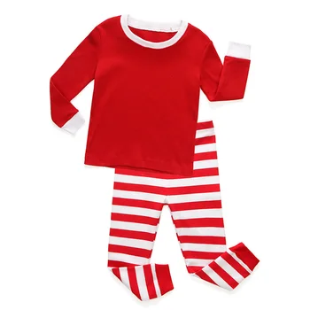 Mados Naujų Vaikų Kalėdų Kūdikis Sleepwear Kalėdų Pajama Nustato Visą Rankovės Dryžuota Kalėdų Pižama 2-8Years Pijamas