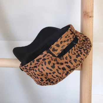 Mados Skrybėlę Retro Stiliaus Tendencija Įgaubtas Forma Flat Top Leopardas Spausdinti Newsboy Skrybėlę Vyresnio Amžiaus Mergaitė Hat2020 A26