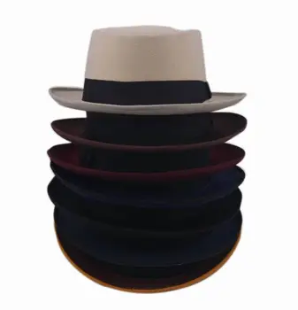 Mados Unisex Jaučiamas Kiaulienos Pyragas Vyrų riesta edg bžūp Butas kepurės apskrito viršų skrybėlės Fedoras chapeu fedora skrybėlę 25