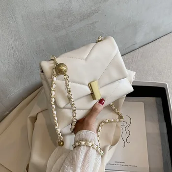 Mados grandinės moterų pečių krepšiai dizaineris atvartu crossbody maišelį prabangus minkštos pu odos krepšys lady mažos piniginės moterų maišeliu