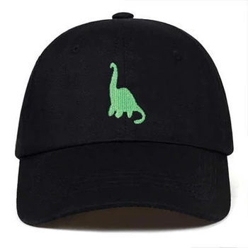Mados hip-hop tėtis skrybėlę dinozaurų siuvinėjimo beisbolo kepuraitę medvilnės adjustble sporto, laisvalaikio kepurės unisex atsitiktinis kepurės skrybėlės nuo saulės