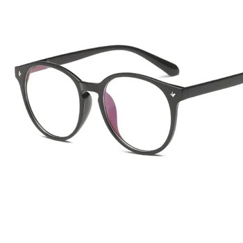 Mados moterų Apvalūs mėlynos šviesos filtras akinius Retro vintage Aišku, moteriški akiniai dizaineris prekės juoda optinio kadro oculos