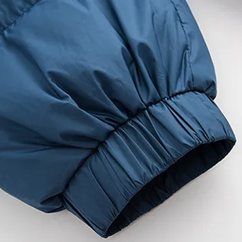 Mados mėlyna stora liemens storio žemyn medvilnės striukė 2018 m. žiemos striukė kailis moterų Plius dydis gobtuvu šiltas Moterų Kamšalu paltas 129