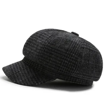 Mados rudens ir žiemos moterys beretė skrybėlę laukinių aštuoniakampis skrybėlės amžiaus sumažinimo ir šiluma trumpas kraštų minkštas megzti beretė skrybėlės