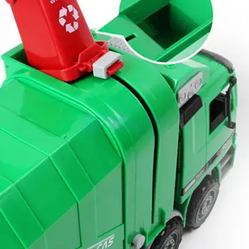 MagiDeal 1:22 Vaikai, Vaikams, Vaikiška Super Didelis Lydinio Traukti Atgal Sanitarijos Šiukšlių Sunkvežimio Modelis Kietas Žaislas Kalėdų Dovana, Žalia