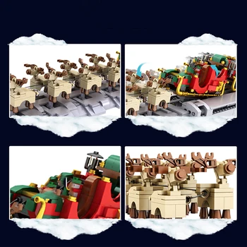 Mailackers Idėjų Kalėdų Nustatyti, Žiemos, Santa Claus Duomenys Pasivažinėjimas Blokai Kūrėjas Ekspertų Kalėdų Dovana Plytas, Vaikams, Žaislai