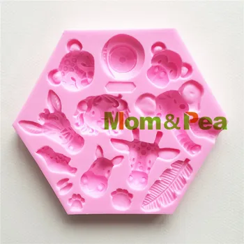 Mama&Žirnių MPA1788 Gyvūnų Galvos Formos Silikono Formos Pyragas Apdaila Minkštas Pyragas 3D Pelėsių, Maisto Klasės,