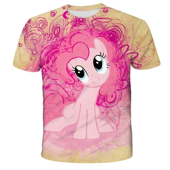 Mano Mažai Pony 3d Kūdikių Mergaičių Vasaros Marškinėliai Mergina T-Shirt Vaikai Tee Viršūnes Kūdikių, Mergaičių Drabužiai Mergaitėms Mielas Animacinių filmų Mano Mažai Pony 2021