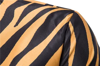 MarKyi 2019 naują atvykimo dryžuotas marškinėliai vyrams medvilnės ilgomis rankovėmis geros kokybės zebra modelis mens suknelė marškinėliai kontrastas