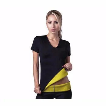 Marškinėliai Super skustukai kontrolės kelnaitės šortai moterims ruožas neopreno marškinėliai prakaito liekninamasis kūno shaper