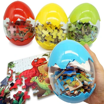 Mediniai Galvosūkiai Dinozaurą-Galvosūkį Kiaušinių 60Pcs Galvosūkiai Vaikams Dėlionės Valdybos Švietimo Žaislai Montessori Įspūdį Berniukų, Mergaičių Kalėdų Dovana