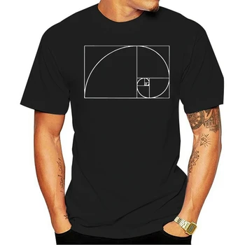 Medvilnės O-kaklo Užsakymą Išspausdinti Vyrų marškinėliai Auksinės Spiralės Aukso Santykis Phi Fibonacci Moterys T-Shirt