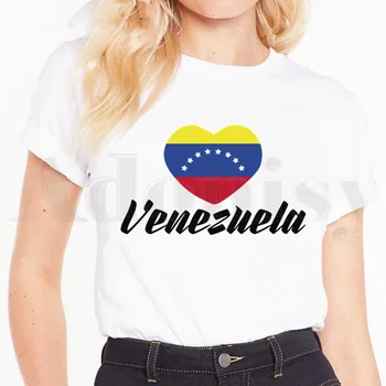 Meilė VENESUELA VZLA Širdies Šalį T Marškinėliai, moteriški marškinėliai trumpomis Rankovėmis Moteriška Viršūnes Tees Harajuku 