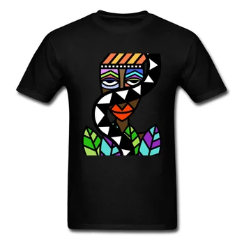 Meno Dizaino Vyrų T-shirt Afrikos Grožio Abstrakti Tapyba trumpomis Rankovėmis Balti Marškinėliai Vyrų Unikalus Street Wear Egzotinių Marškinėlius
