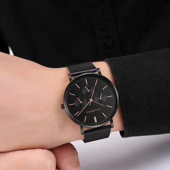 Mens Watch Plonas Akies Plieno, atsparus Vandeniui Minimalistinio Žiūrėti Žmogus Reloj Hombre 2020 naujas atvykimo į vyrų rankiniai laikrodžiai relogios masculino