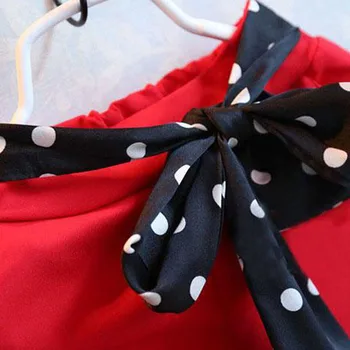 Mergaičių vasaros drabužių Nauja mergina drabužių nustatyti Laisvalaikio Stilius, Vaikų Drabužiai, Balti Marškinėliai + Raudonas Kelnes bamblys mergina komplektai