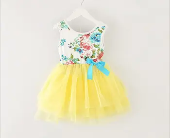 Mergina Dress Vasaros 2017 M. Naujas Gėlių Baby Girl Suknelė Princesė Dress Kūdikiams, Suknelės Vaikams Drabužių Su Laivapriekio vaikus mergina drabužiai