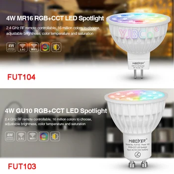 Miboxer Pritemdomi Smart WiFi LED Prožektorius FUT103 LED Lemputė 4W GU10 RGB+BMT 2.4 G RD Belaidžio Nuotolinio Valdymo Šviesos Žibintus, Namų