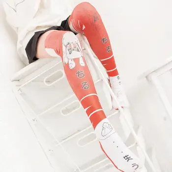 Mielas Anime Modelis Animacinių filmų 3D Atspausdintas Kojinės Moterims Aksomo Overknee Triko Cosplay Kojinės 5SW04