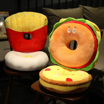 Mielas animacinių filmų pliušinis hamburger bulvytės žaislas įdaryti maisto Lukšto kiaušinių pyragas pica pagalvė pagalvėlės, kilimėlis, vaikams, žaislai, gimtadienio dovana