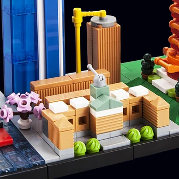 Miestas Architektūra, Statyba Blokai Rinkinys su LED Šviesos Pastato Struktūrą Uhanas Horizontai 3D Modelį Švietimo Plytų Žaislai Vaikams Dovanų