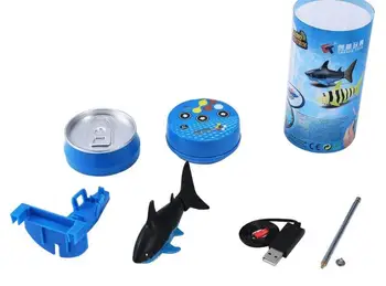 Mini RC Povandeninis 4 CH Nuotolinio Mažų Ryklių Su USB ir Nuotolinio Valdymo Žaislas Žuvų Valtis Geriausia Kalėdų Dovana Vaikams Kids Naujas