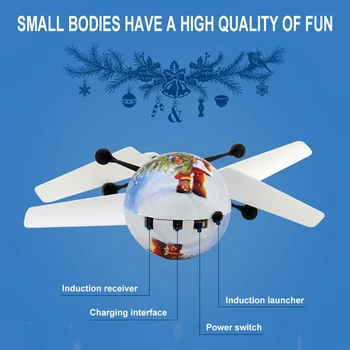 Mini drone RC Sraigtasparnis RC Lėktuvų Plaukioja Kamuolys plaukioja žaislas Kamuolys Šviečia LED Apšvietimas Quadcopter Dron skristi Sraigtasparnis žaislai Vaikams