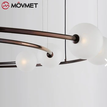 Minimalistinis Modernus LED Šviestuvo Namų Apšvietimo Šepečiu Žiedai Pakabos Šviestuvas Kabo Lempa Aukso Kavos Hanglamp