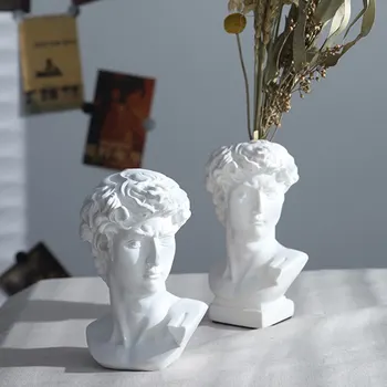 Modernus Nordic Stiliaus Kūrybos Portretas Vaza Žmogaus Galvos Gėlių Vazos Dekoratyviniai Papuošalai Dervos Dovydo Namų Gėlių Menas, Dekoras