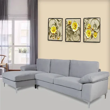 Modernus Nordic Style, kurių skerspjūvio Sofa-Lova Kambarį Kieta Spalva Juoda Aksomo Kairės Rankos Susiduria su Mikropluošto 103.5