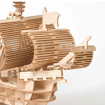 Montavimas Statybos Rinkiniai Laivo Modelį, Medinis Burlaivis Žaislai Buriavimo Modelis Sumontuoti Mediniai Rinkinys 