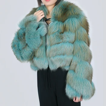Moteriški Paltai Žiemos Striukė Nekilnojamojo Fox Fur Coat Didelis Pūkuotas Moterų Šiltas Storas Šiltas Viršutiniai drabužiai Kailinius, Kailis Natūralus Kailis