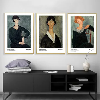 Moters Portretas Klasikinis Amedeo Modigliani Picasso Šiuolaikinių Nuotraukų, Sienos Menas Spausdinti Plakato Meno kūrinius Kambarį HomeDecor картина