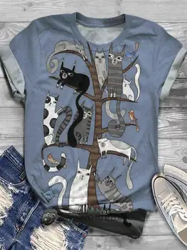 Moterų Animacinių filmų Donkey Atspausdinta marškinėliai trumpomis Rankovėmis Gyvūnų Spausdinti marškinėliai O-kaklo Atsitiktinis Viršūnes Tee Moterims 2020 m.