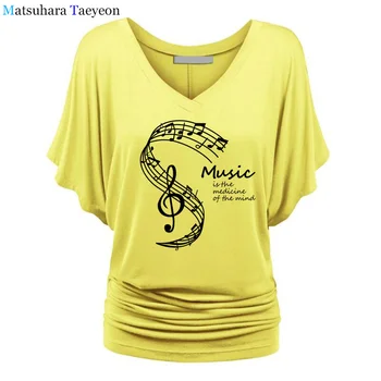 Moterų Marškinėliai Vasaros Muzikos Medicina Proto Spausdinti Marškinėlius Atsitiktinis Medvilnės marškinėliai Camisetas Femme Tshirs Dames