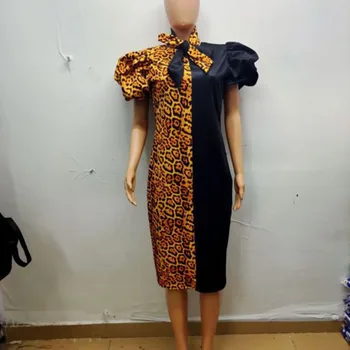 Moterų Vasaros Suknelė Leopard Seksualus, Elegantiškas Slim Fit Kratinys Šalis Oficialią Suknelės Moterų Derliaus Trumpas Rankovės Mados Suknelė LL272