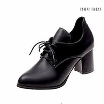 Moterų batai rudenį 2018 naujas raišteliais, Europos stiliaus batai, Martin batus su storais kulnais į winte