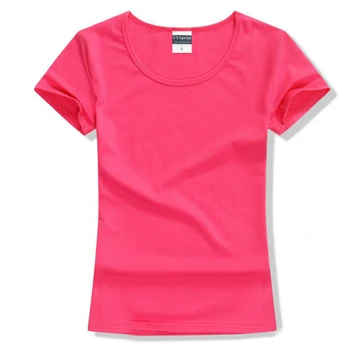 Moterų marškinėliai trumpomis Rankovėmis Medvilnė tee viršūnes moterų vientisos spalvos O-kaklo vasaros marškinėlius prekės ženklo drabužių mergina lycra marškinėliai drabužių