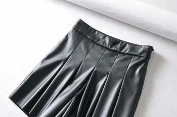Moterų raukiniai pu odos šortai, sijonas juodas naujas atvykimo kišenės moterų aukšto juosmens ponios atsitiktinis šortai aukštos juosmens mini seksualus 2021
