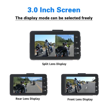 Motociklo Kamera, DVR DashCam Priekiniai Galinio Vaizdo įrašymo Vandeniui Dual Len 32G 1080P Motociklą Naktinio Matymo Elektroninių Brūkšnys Cam