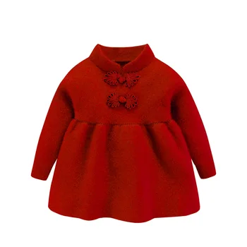 Mudkingdom Mergaičių Megztiniai Mielas Kinijos Stilius Derliaus Kietas Ilgomis Rankovėmis Mergaitėms, Drabužiai