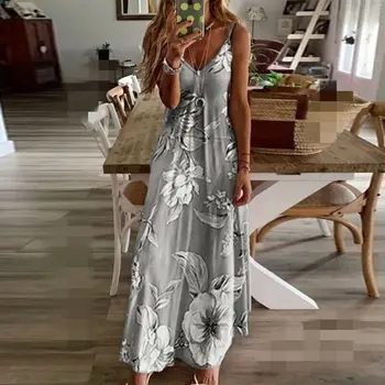 NEDEINS Moterų Elegantiškas Boho Suknelė Plius Dydis Gėlių Atostogų Ilga Suknelė 2020 Metų Vasaros Paplūdimio Sundress Mados Maxi Suknelė