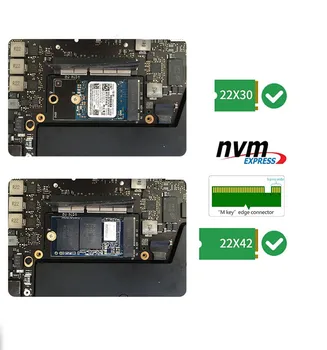 NGFF M. 2 NVMe Klavišą M 2230/2242 Tipo Kortelės Adapteris, skirtas Apple Macbook A1708 Modelis